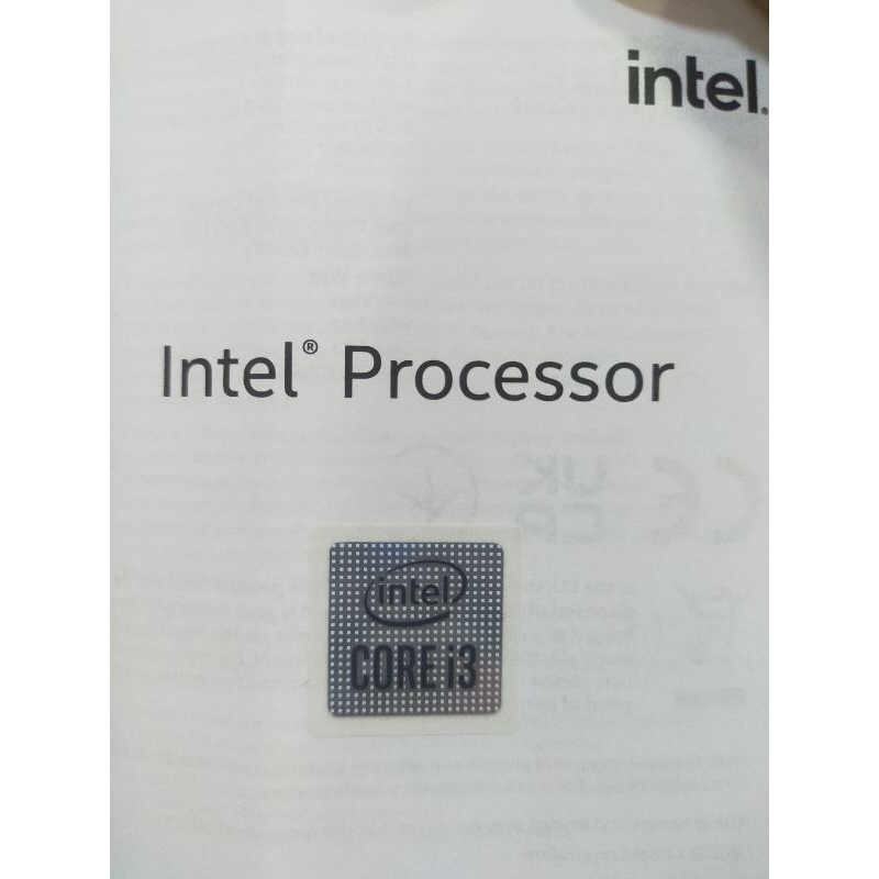 

Stiker/Label Asli Original Intel Processor Core i3 Gen10th