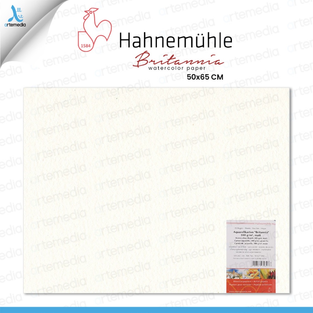 

Hahnemuhle Britannia 50x65cm Watercolor Paper Sheet Kertas Cat Air
