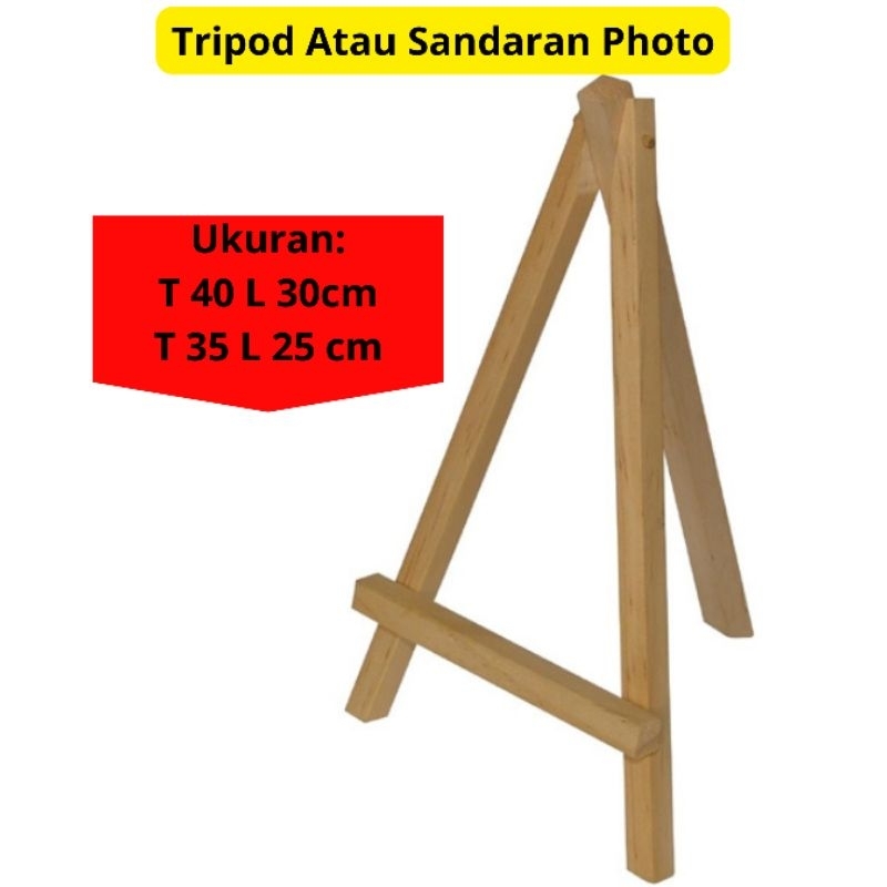 

Tripod Easel Sandaran Photo Kayu / Mini Easel Stand photo kayu / Tripod Kayu Kanvas Lukis