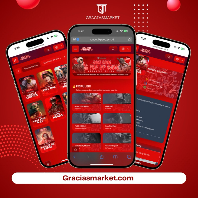 Website TopUp Game Otomatis  - Gracias Market