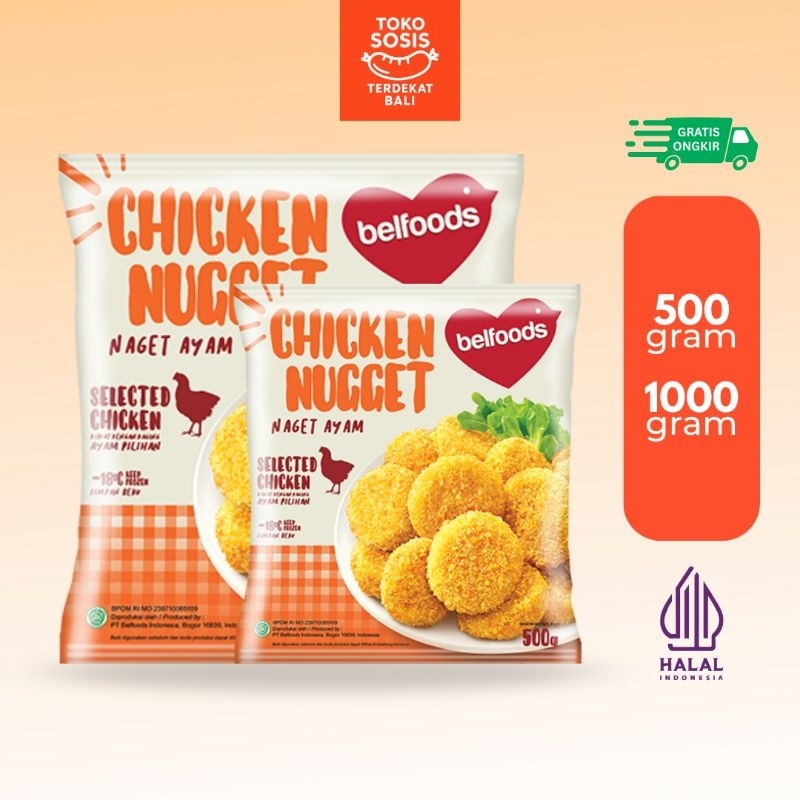

Belfoods Chicken Nugget Naget Ayam Favorite | 500gr 1kg