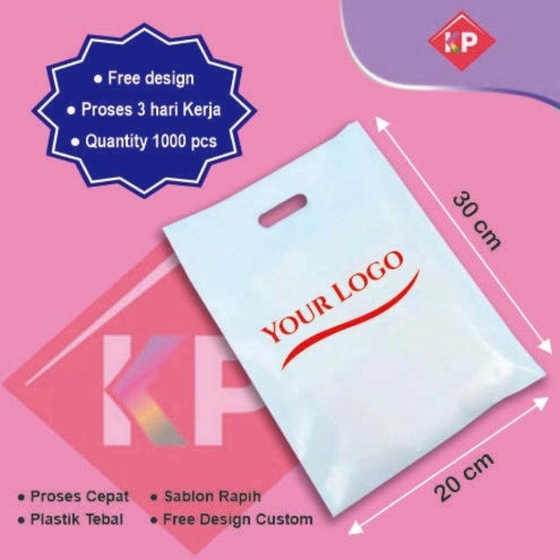 PlASTIK SABLON UK. 20*30 kantong plastik murah sablon plastik kantong olshop