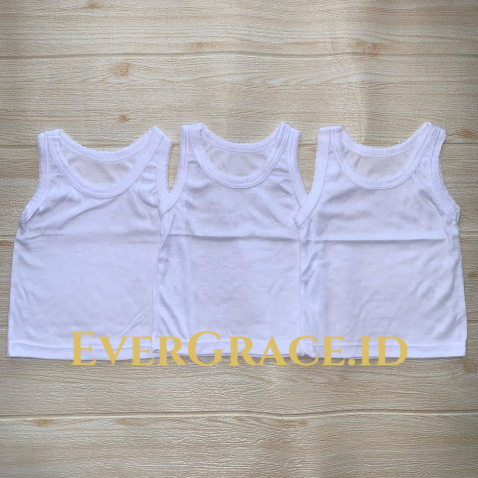 [PAKET 3 PCS] Singlet premium anak putih / Baju dalam / kaos dalam anak katun unisex cowok cewek ana