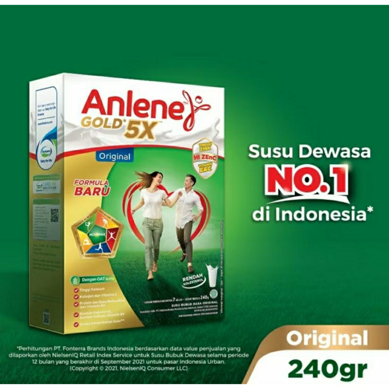 

Anlene Gold 5X 240gr Rasa Original, Coklat, Vanilla