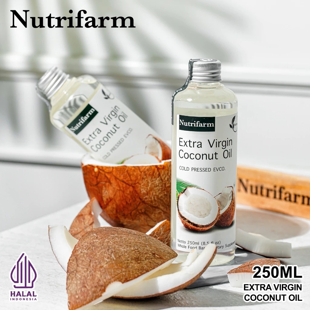 

Nutrifarm Extra Virgin Coconut Oil 250ml Minyak Kelapa Murni Asli VCO Organik Premium Tanpa Campuran