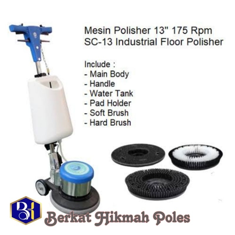Mesin Poles Lantai/Mesin Buffing Lantai & karpet - 13 inch