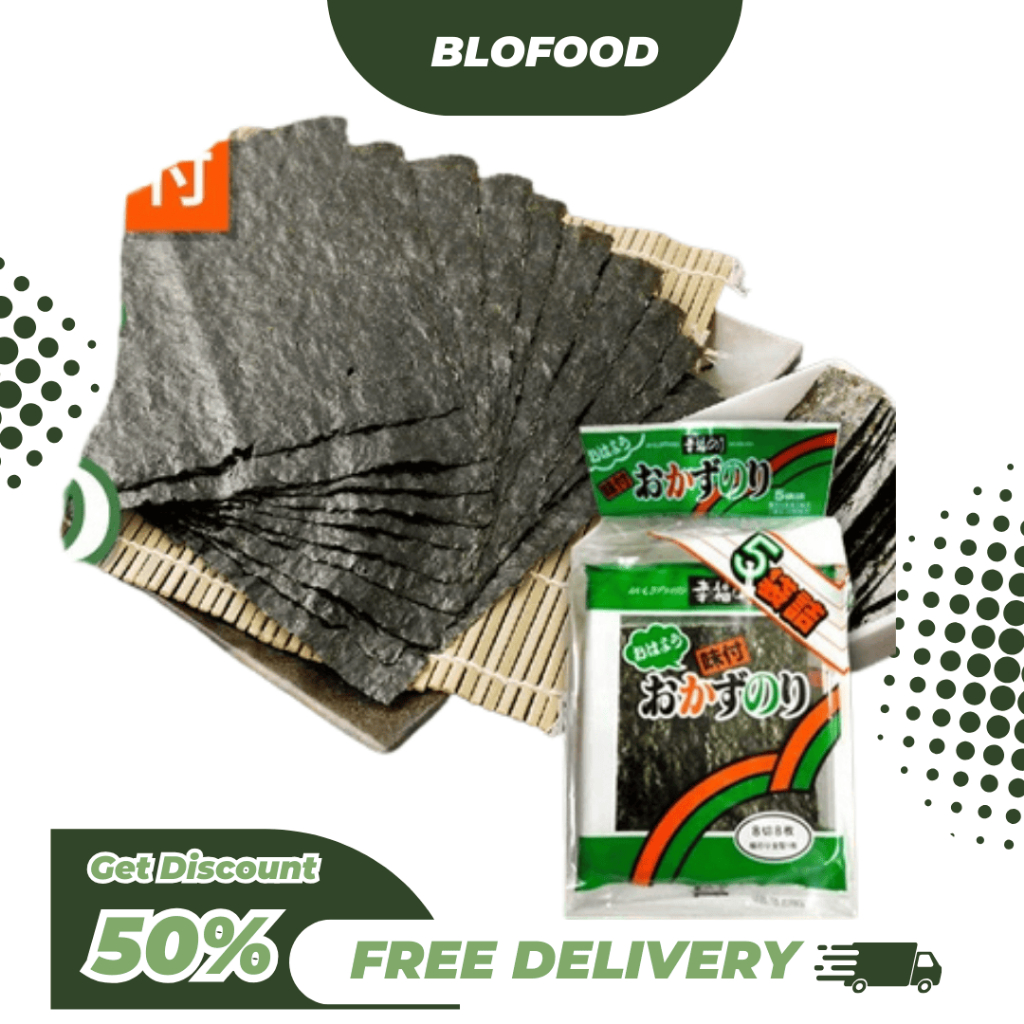 

BF.ID Takaokaya Aji Okazu Nori (20 pc x 2 Potong) [Yaki Sushi Nori Berbumbu]