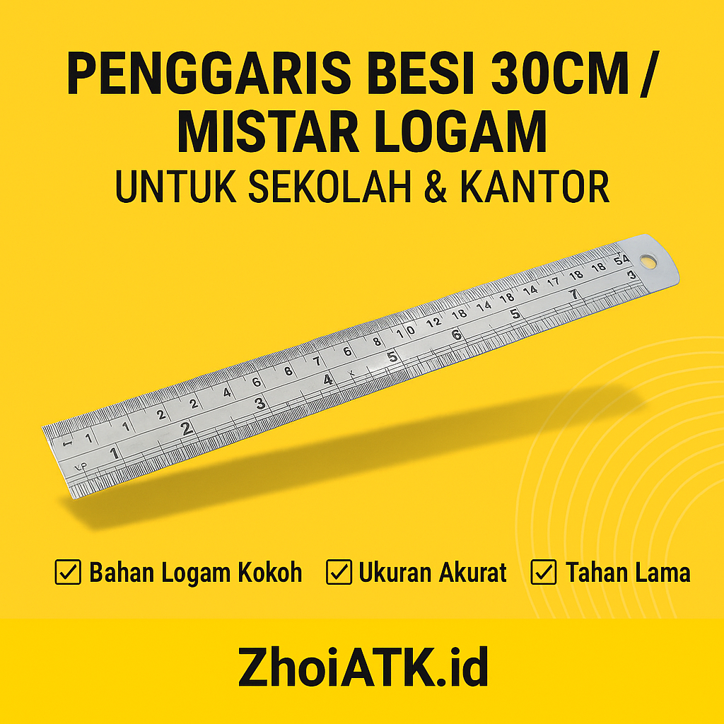 

PENGGARIS BESI 30CM | MISTAR / GARISAN BESI KUAT UNTUK UKUR & POTONG PRESISI
