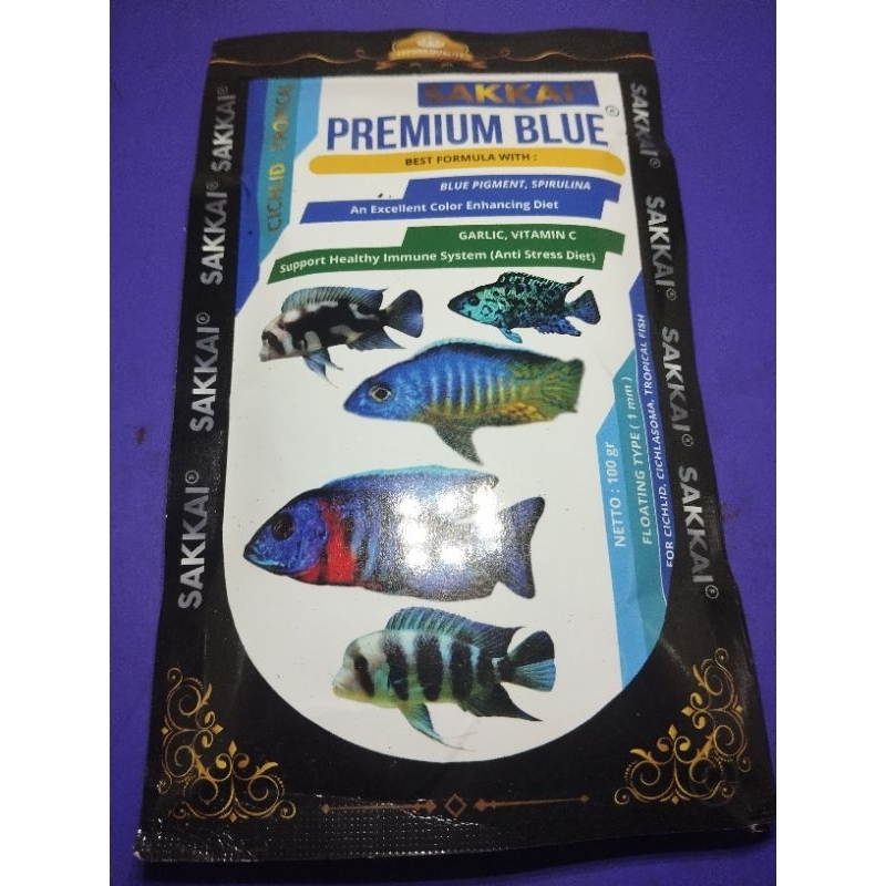 

SAKKAI PREMIUM BLUE PAKAN IKAN CHANA/CHICHILD DAN PREDATOR LAINNYA 100 GRAM