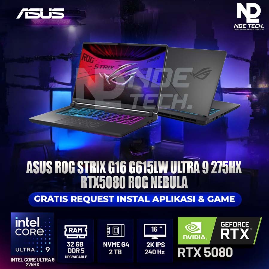 ASUS ROG STRIX G16 G615LW ULTRA 9 275HX RTX5080 ROG NEBULA
