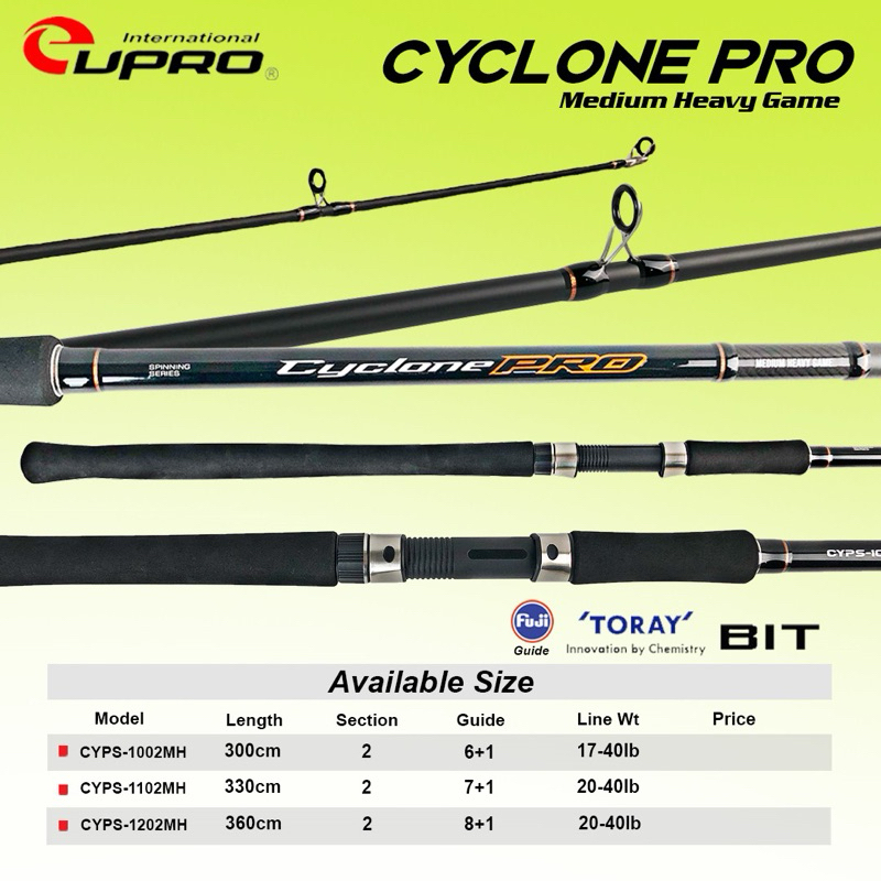 Eupro CYCLONE CYPS Spinning Rod | Joran Shore Jigging Mancing Pasiran VIRAL Terbaik Cincin Fuji Japa