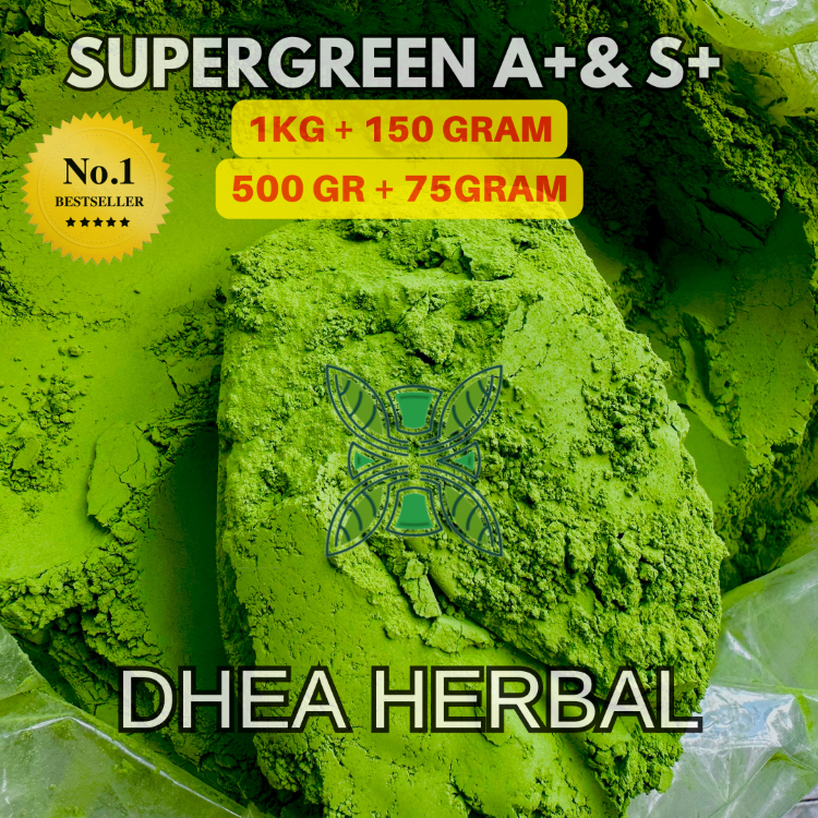 

(GERATIS 150 GRAM ) DHEA HERBAL Serbuk Keratonm Bubuk Purlikk daun purlii hijau Supergreens S++