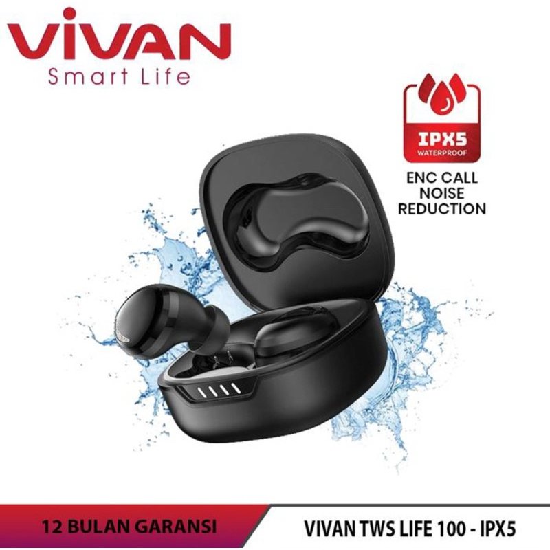 Vivan LIFE 100 / Vivan INFINITY GT5 TWS  Earphone Bass, Headset Bluetooth Super Bass