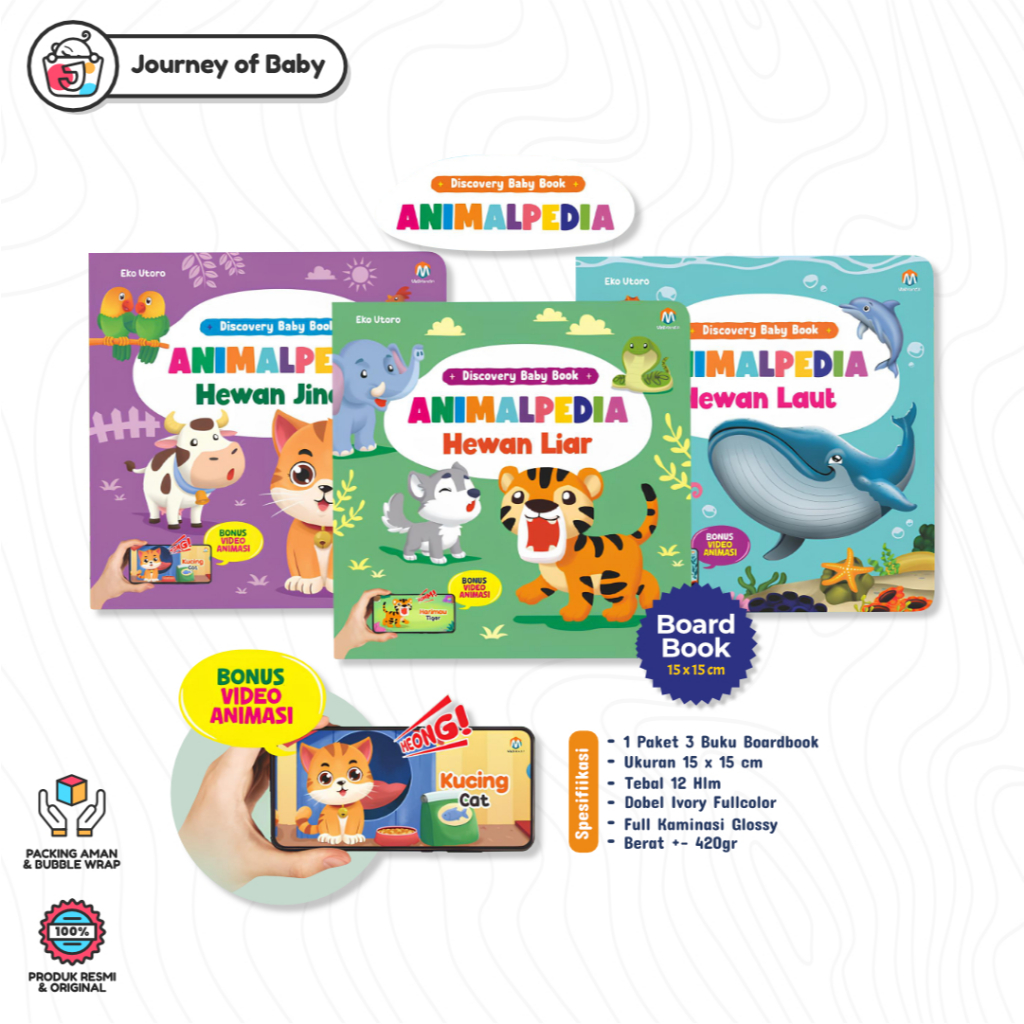 Buku Discovery Baby Book Animalpedia super lengkap edukasi bayi 0 12 bulan boardbook anak 1 2 tahun