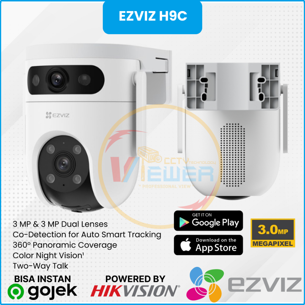 EZVIZ H9C 3MP&3MP OUTDOOR WIFI CAMERA WITH DUAL MOTORIZED PAN/TILT 360 TWO WAY