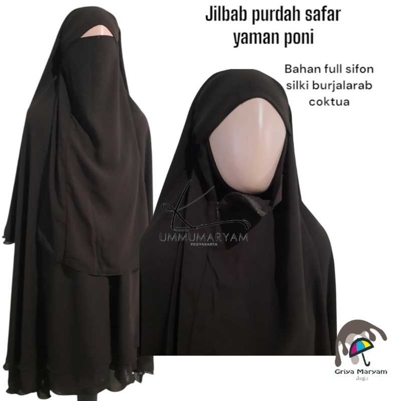 Jilbab purdah safar yaman poni rit/jilbab purda safar