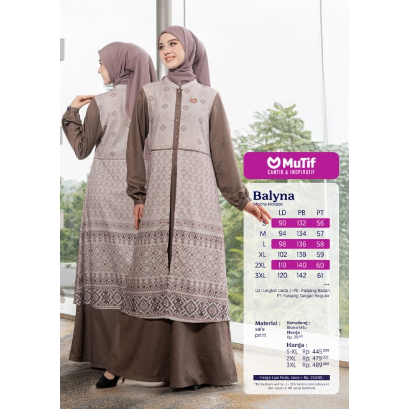 Gamis Mutif Balyna Motif Batik Rompi Mewah Kondangan Hajatan Muslim Wanita