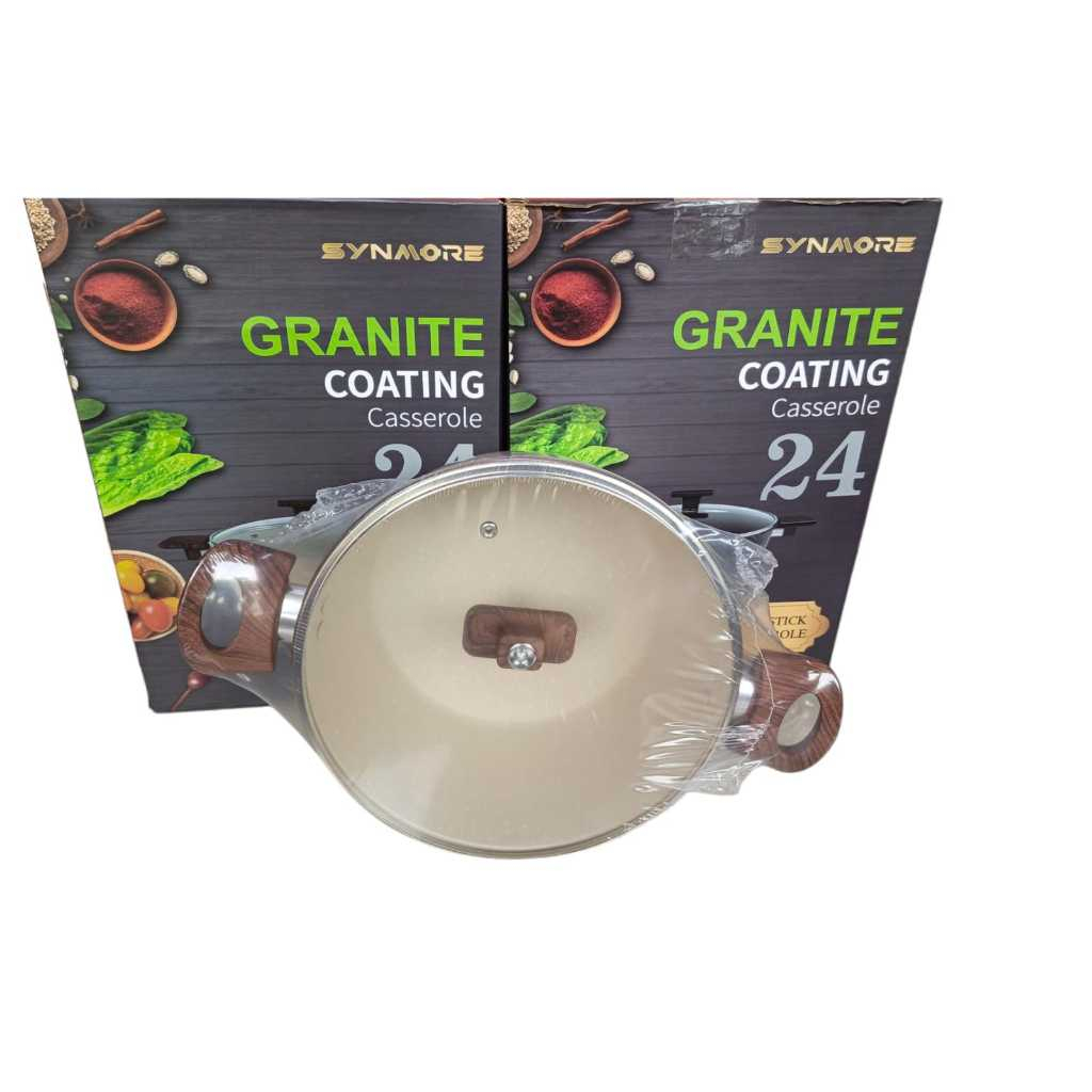 SYNMORE GRANITE COATING CASSEROLE 24 - NON STICK BLACK