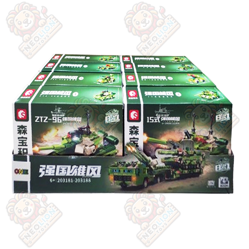 Mainan Bricks Block Sembo Army Military  8in1 99A Main Battle Tank Transport Vehicle 203181