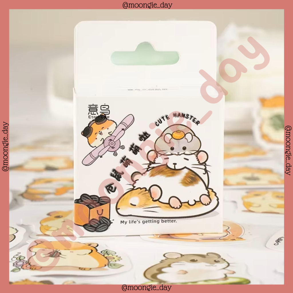 

45 PCS/BOX STIKER KERTAS TEMA CUTE HAMSTER ANIMAL HEWAN PENGERAT BULLET JURNAL DIY DIARY LUCU MURAH