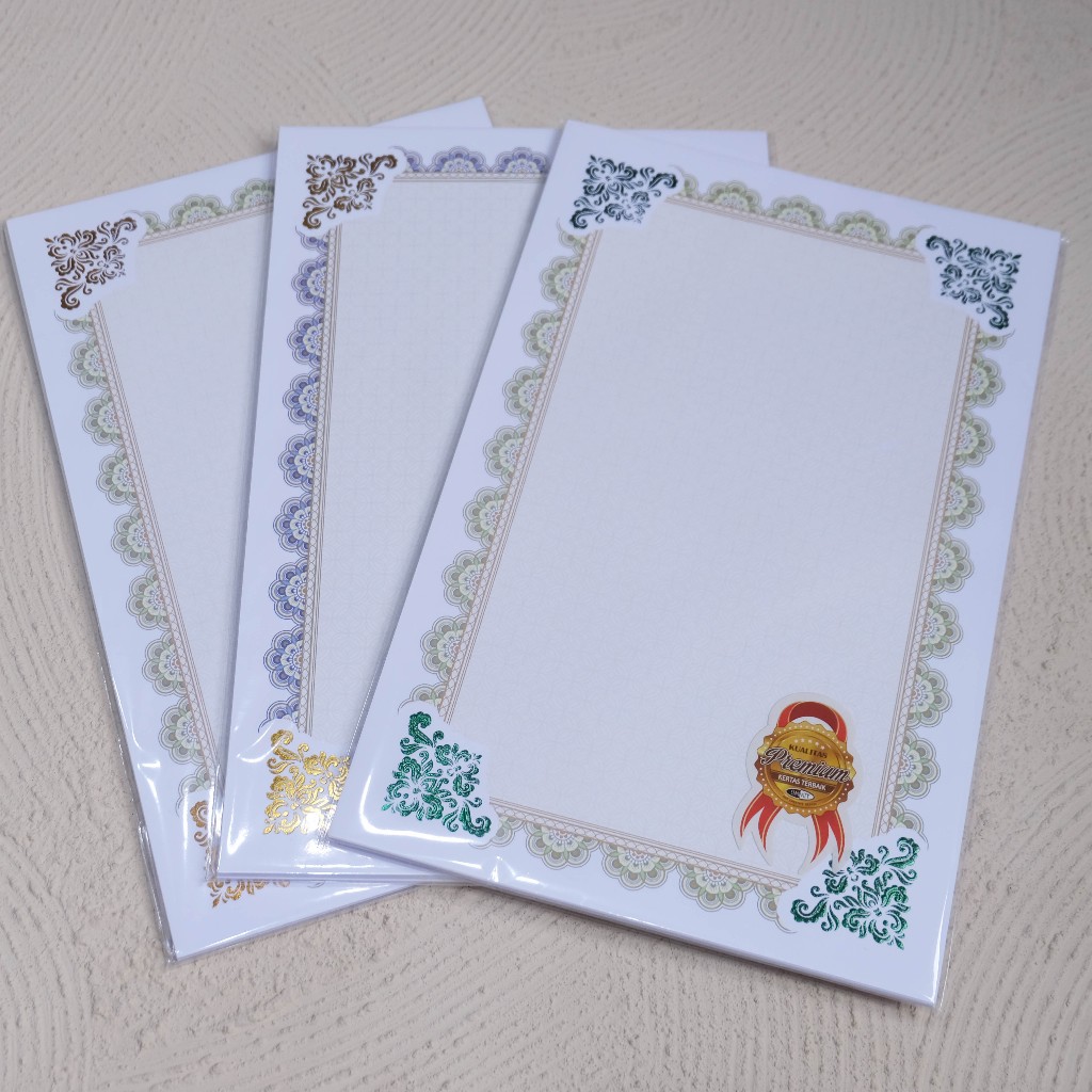 

RB Blanko / kertas piagam sertifikat folio Simpaty foil sudut warna