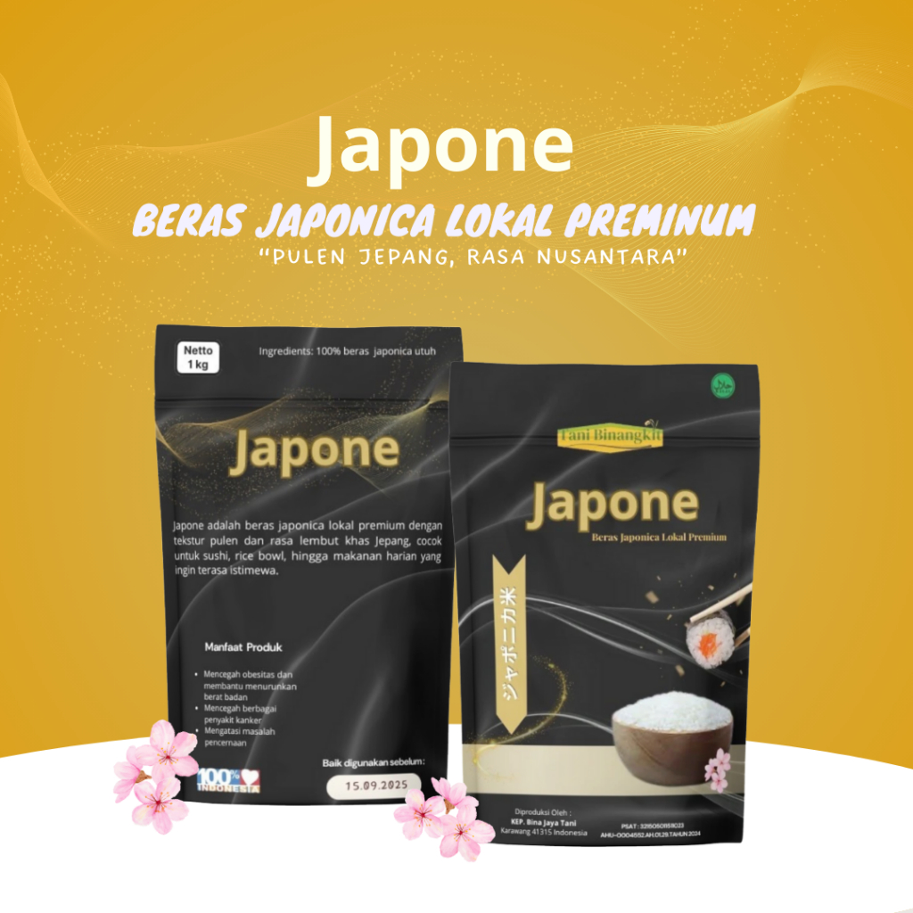 

Japone | Beras Japonica Lokal Premium | Kemasan 1kg