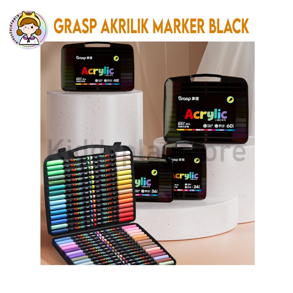 

GRASP Professional Acrylic Marker Set Black Box 51051 12 / 24 / 36 / 48 / 60 Warna