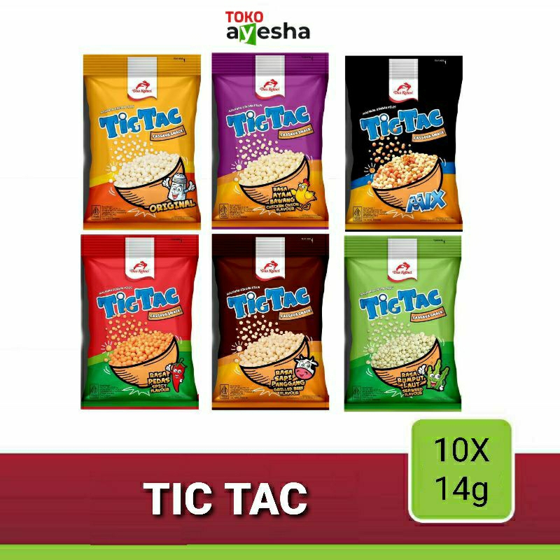 

Tic Tac Cassava Snack 14 gr - 1 Renceng isi 10 bks