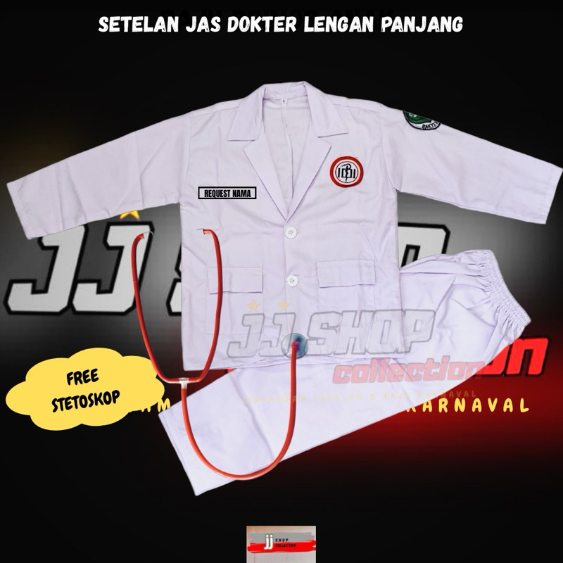 BAJU DOKTER ANAK , BAJU JAS DOKTER ANAK  , SETELAN JAS DOKTER + REQUEST NAMA TERSEDIA UKURAN 2TAHUN 