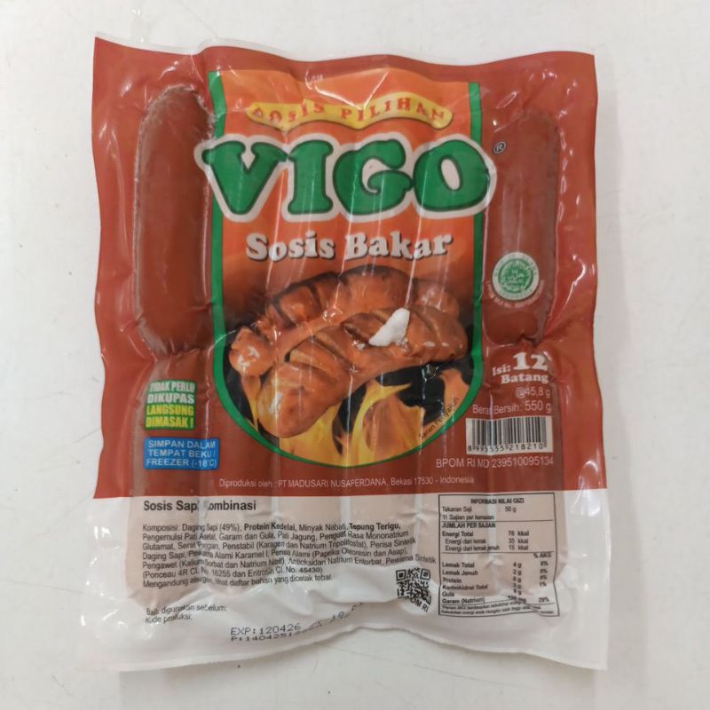 

Vigo Sosis Bakar 550 gr isi 12 batang