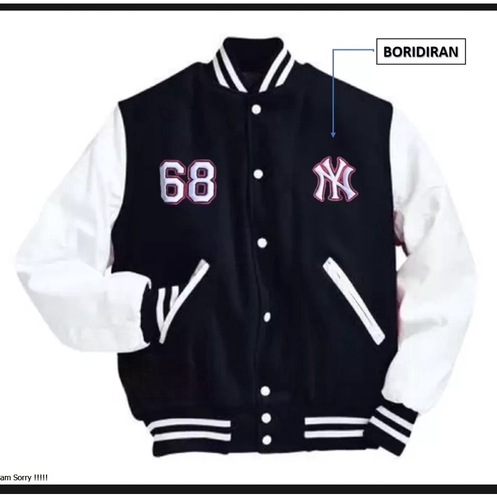 55HARGA BERSAHABAT Jaket Baseball NY Motif Bordir Original  Jaket Baseball Varsity Bordiran Motif NY
