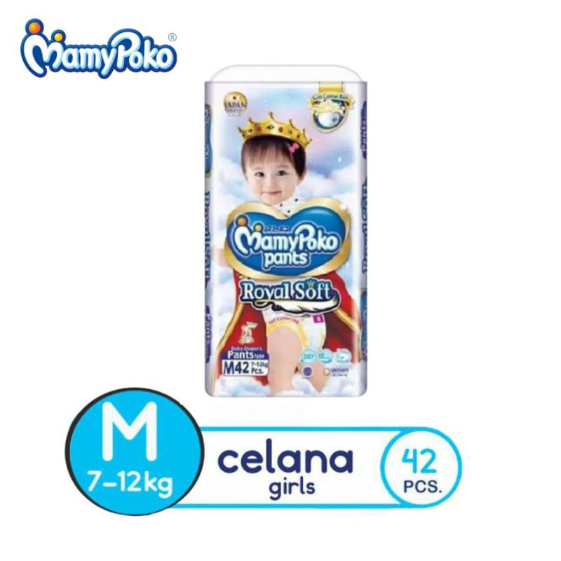 Popok Pampers MamyPoko Pants Royal Soft For Girl - M 42 - Popok Celana - RBS