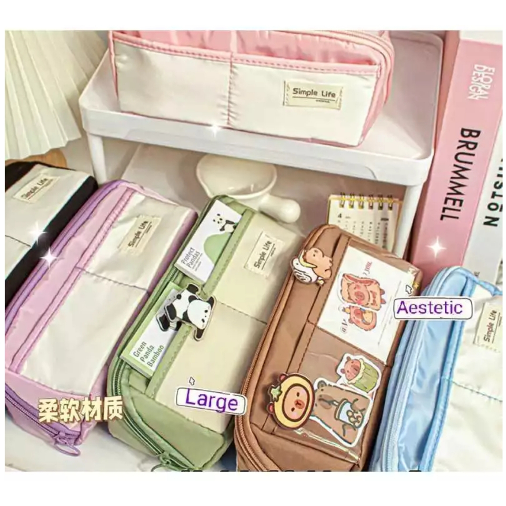 

SIMPLE LIFE Tempat Pensil Kotak Pensil Pencil case Kapasitas Besar Banyak Sekat