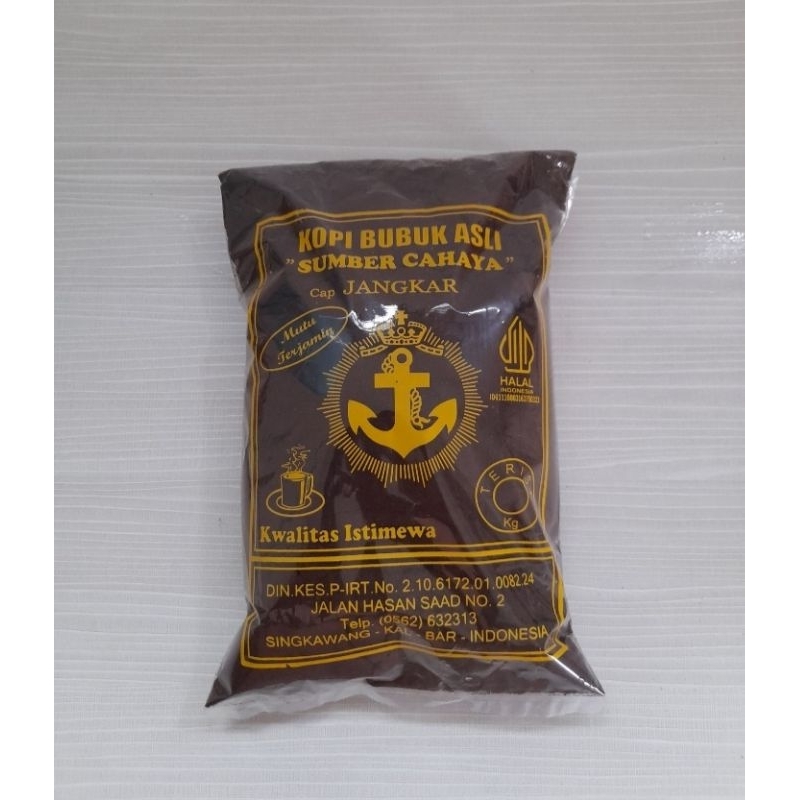 

Kopi bubuk cap jangkar sumber cahaya asli singkawang 1kg