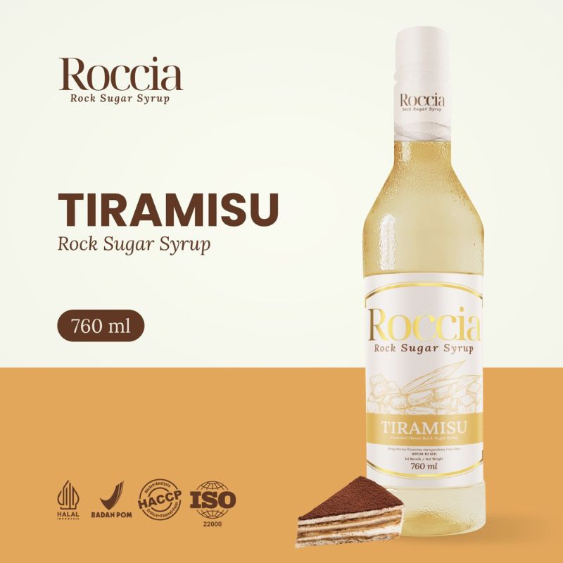 

Roccia Rock Sugar Syrup Tiramisu - Syrup Gula Batu Rasa Tiramisu 760ml