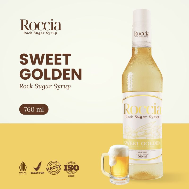 

Roccia Rock Sugar Syrup Sweet Golden - Syrup Gula Batu Rasa Sweet Golden 760ml