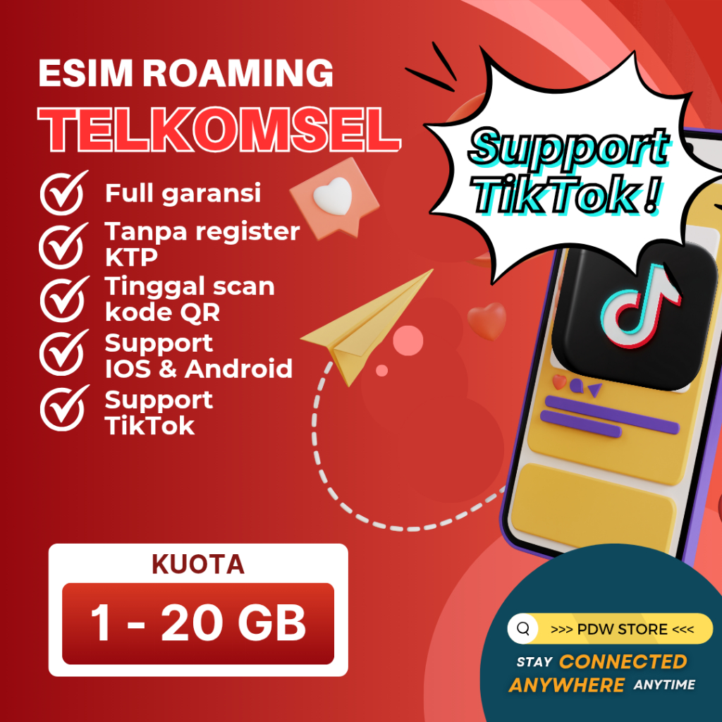 eSIM ROAMING TELKOMSEL INDONESIA UNTUK IMEI INTER FULL GARANSI DAN MURAH