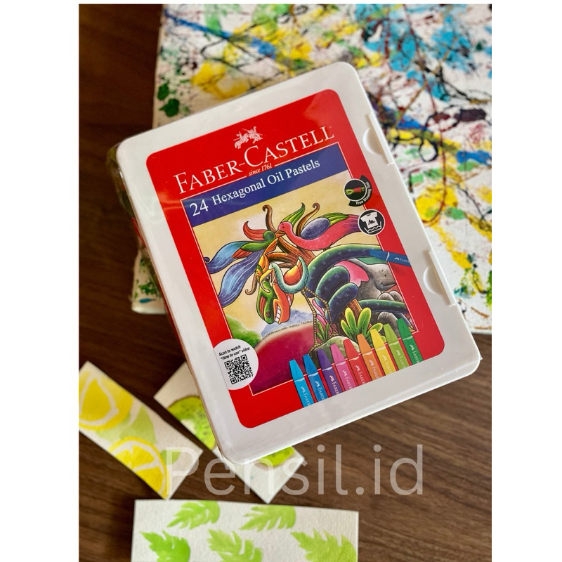 

Crayon Faber Castell Hexagonal Oil Pastels 24 warna Box Putih Original