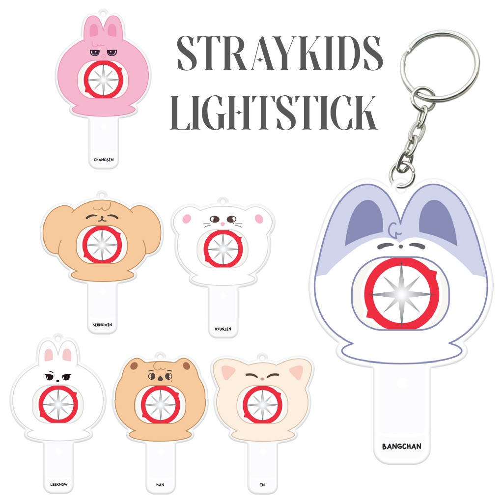 Buy 1 Get 1 Gantungan Kunci Akrilik Kpop Straykids x SK Zoo Lightstick Cover Keychain