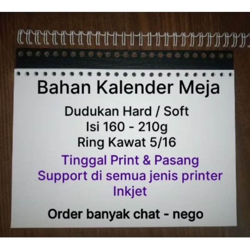 

1 Set Bahan Kalender Meja A4
