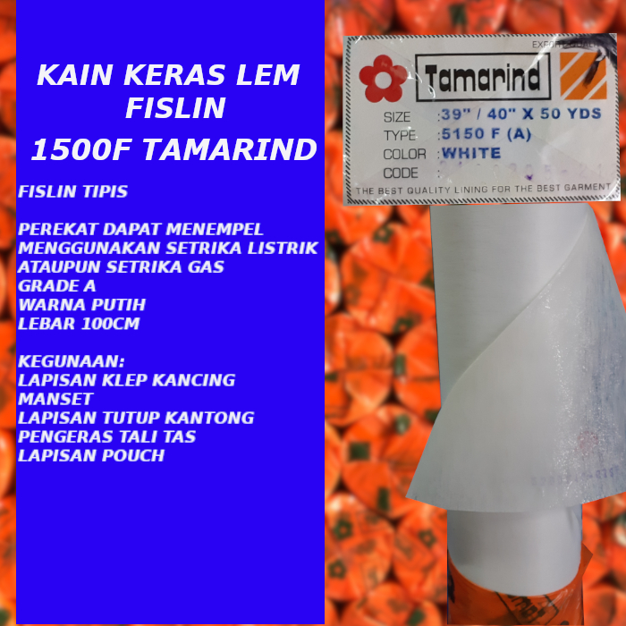 Kain Keras Lem Vislin Pislin  Interlining 1500F tamarind