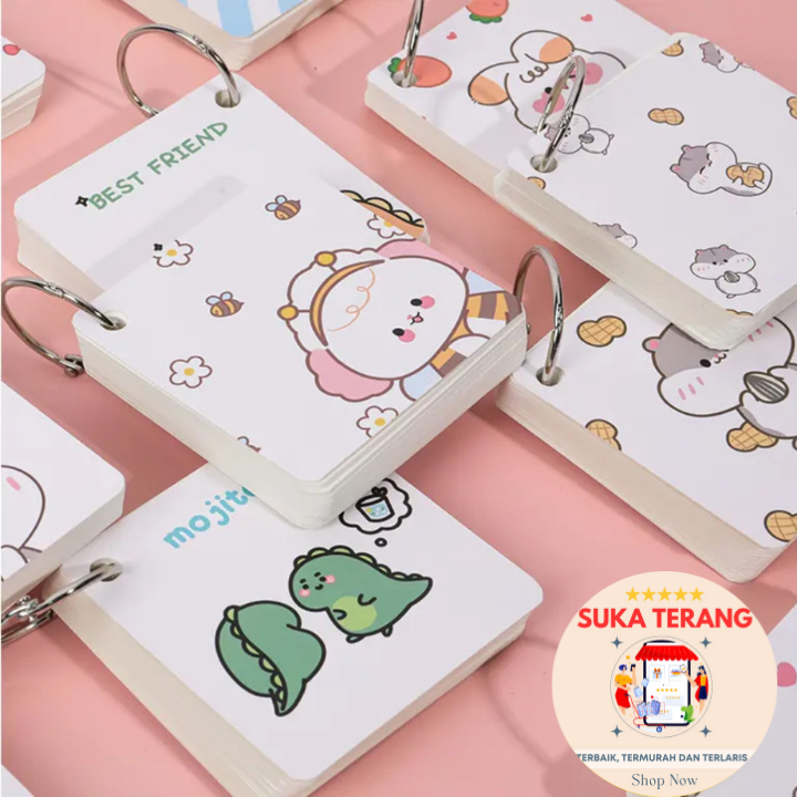 

ST 80 Lembar Notebook RING MINI Sticky Note Lucu Buku Note Gantung Karakter Lucu Notepad Dengan Gantungan DIY Book 80Lembar Buku Catatan Memo Karakter