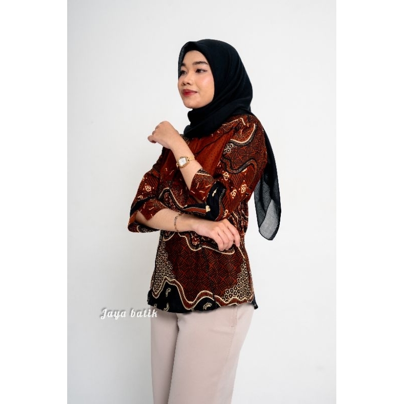 Jayabatik~Blush Batik Tangan 7/8 Katun Pekalongan Tanpa Lapis ~Samudra