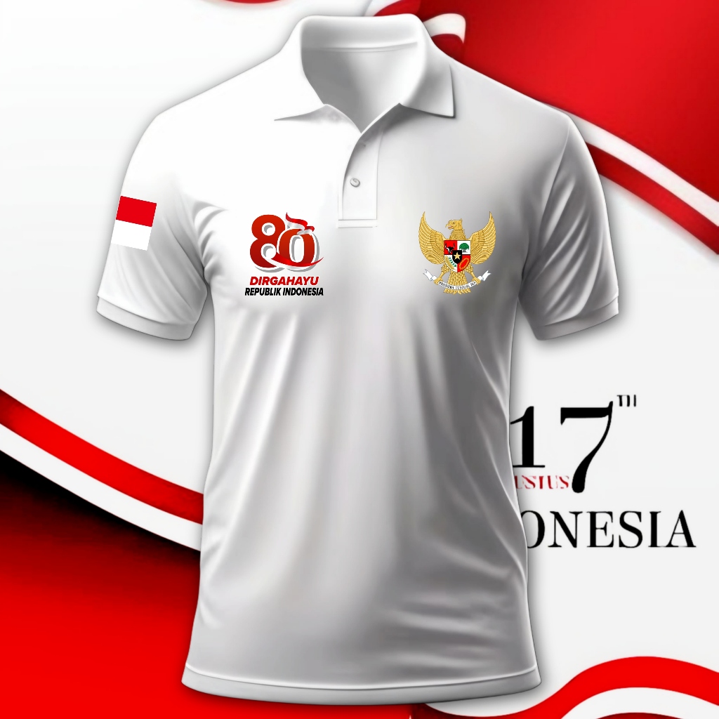 HOT (10 MOTIF) KAOS KERAH 17 AGUSTUS 2025 PRIA WANITA DEWASA / KAOS WANGKI MERAH PUTIH 17 AGUSTUS