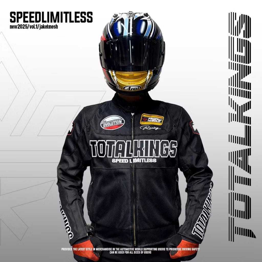 Total Kings Jaket Mesh Hitam Speed Limitless Vol 1 Jacket Motor Keren Sunmori dan Touring