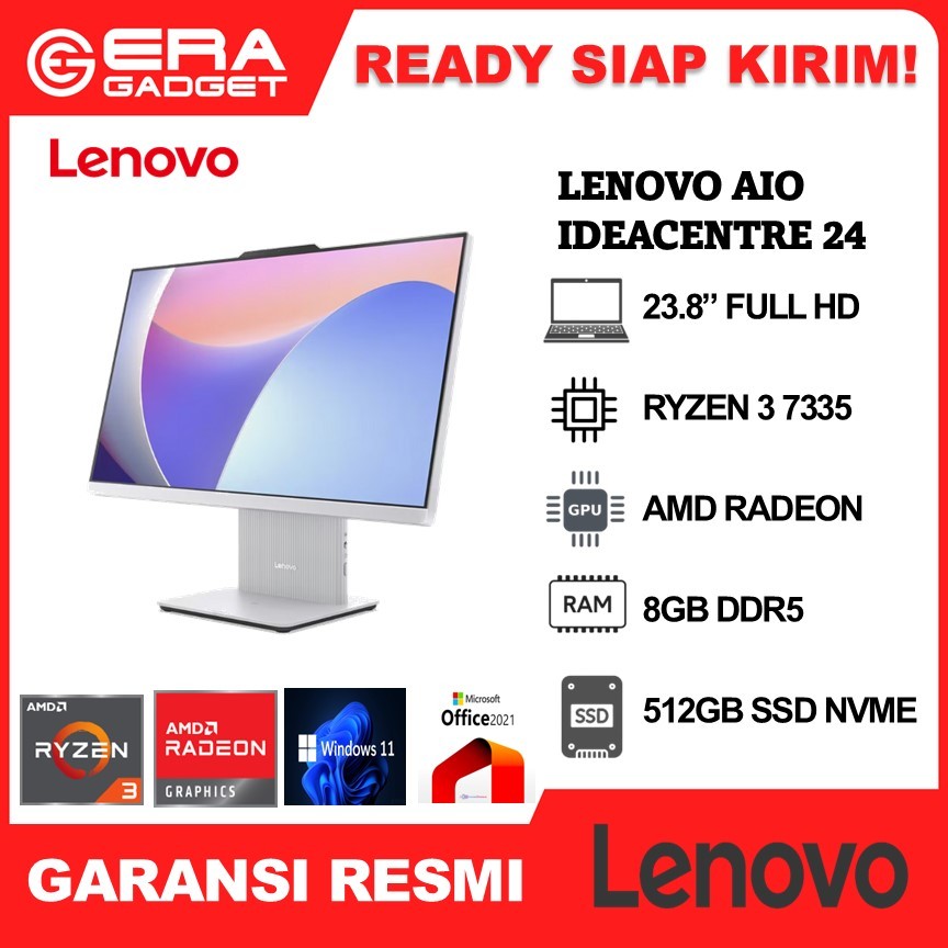 Lenovo AIO Ideacentre 24 Ryzen 3 7335 8GB 512GB W11+OHS 23.8FHD IPS