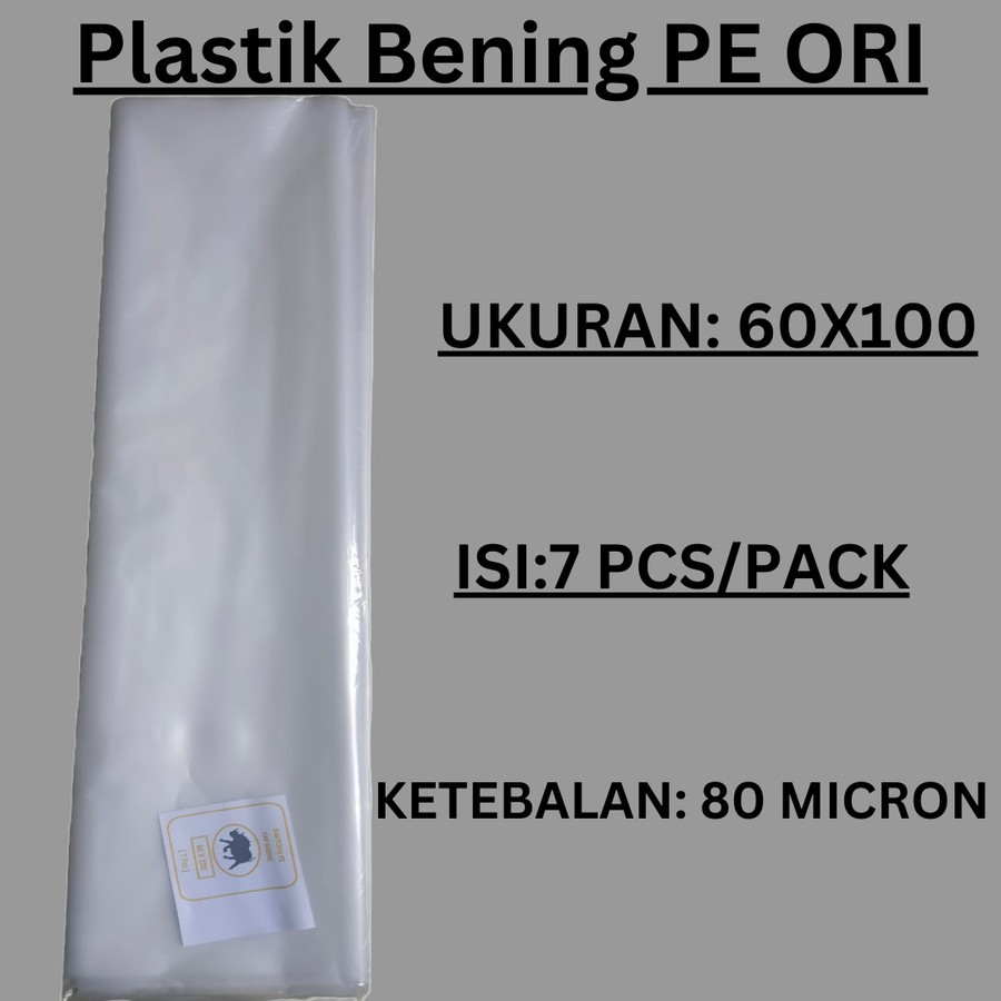 Kantong Plastik PE Bening Tebal (80 Micron) Uk 60x100, 90x120, Plastik Bening, Plastik Sayur