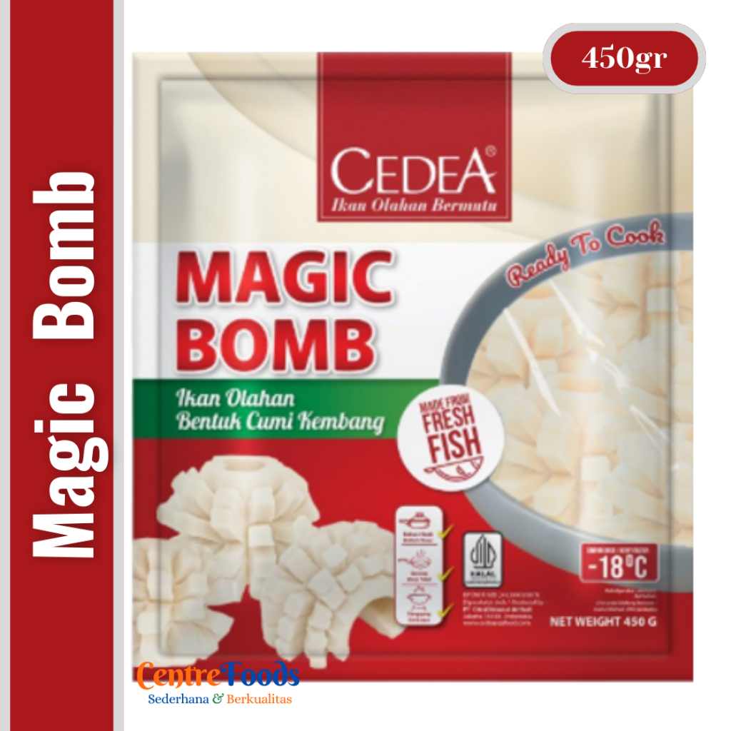 

Ikan Olahan Bentuk Cumi Kembang - Magic Bomb Cedea | 450gr [ Harga Per BKS ]