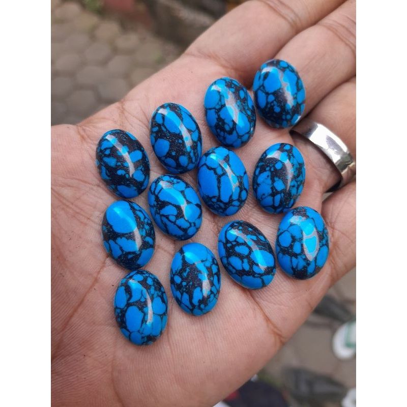 batu akik lepasan pirus biru fancy