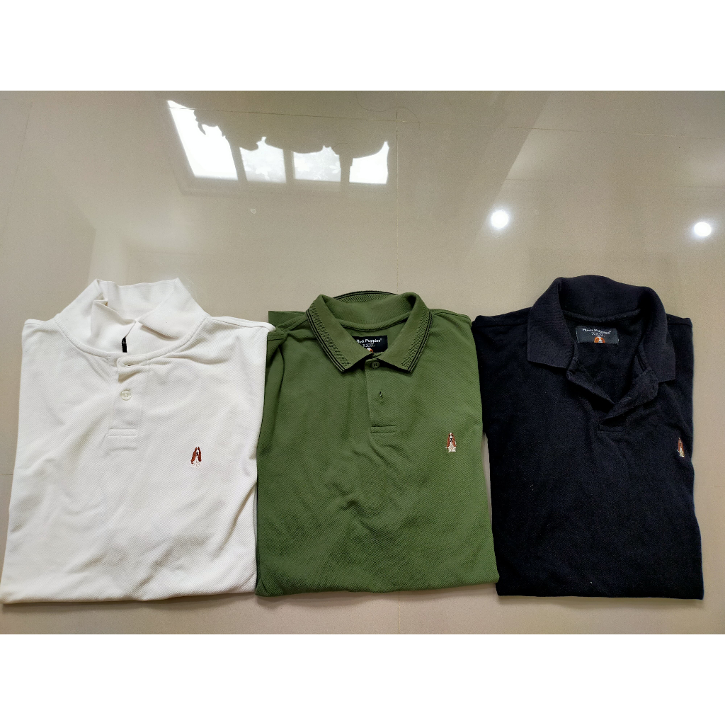 KAOS POLO SHIRT BAJU HUSH PUPPIES SECOND PRELOVED BRANDED XXXL MURAH